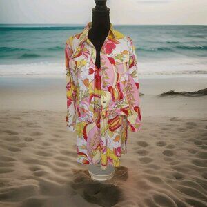 Tori Richard Honolulu Dress With Jacket Womens Size 10 Dress, 12 Jacket Tropical